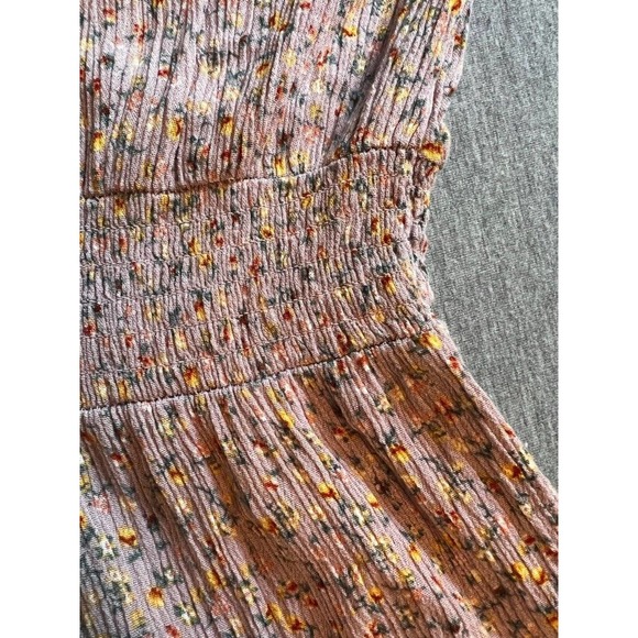 Hippie Rose Womens Casual Top Multicolor Floral Long Sleeve Smocked Boho XL - Picture 6 of 9